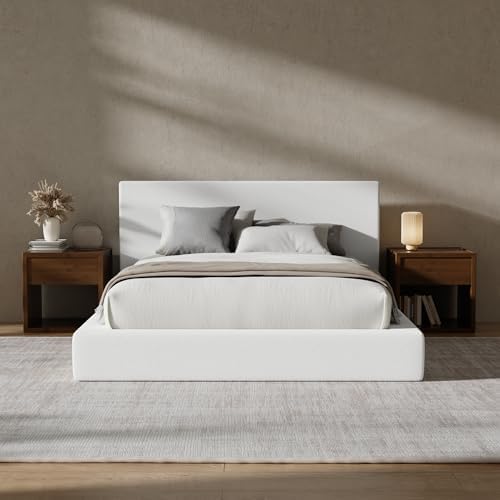 RECCI AirFrame Queen Upholstered Bed Frame with Plush Padded Headboard | Plush Padded Headboard, 360° Soft Foam Surround, Low Profile Cloud Bed Frame, No Box Spring Required, Easy Assembly|B0FR7X356M