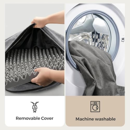 42 Inch Indestructible Dog Beds for Large Dogs, Big Chew Proof Orthopedic Egg Crate Foam Pet Bed with Washable Removable Cover and Anti-Slip Bottom, Grey|B0H8BTW2D9