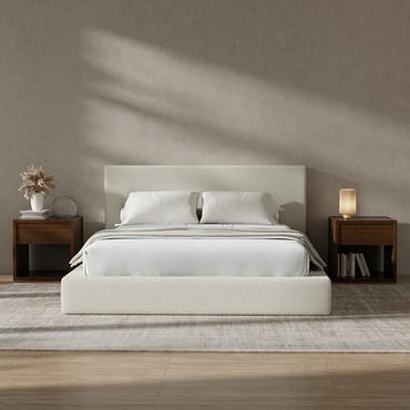 RECCI AirFrame Queen Upholstered Bed Frame with Plush Padded Headboard | Plush Padded Headboard, 360° Soft Foam Surround, Low Profile Cloud Bed Frame, No Box Spring Required, Easy Assembly|B0FR7X356M