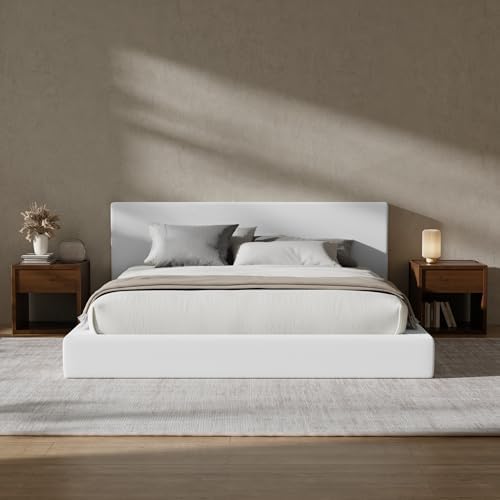 RECCI AirFrame Queen Upholstered Bed Frame with Plush Padded Headboard | Plush Padded Headboard, 360° Soft Foam Surround, Low Profile Cloud Bed Frame, No Box Spring Required, Easy Assembly|B0FR7X356M