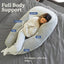 Plufl Hugl Cooling Body Pillow for Adults, U Shaped Pregnancy Pillow, Grey | CloudSupport Fill, Side Sleepers, Maternity Comfort, Postpartum Support, Hip and Knee Cushioning, All Night Comfort, Washable|B0D6X6XTPP