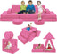 【K01】Light Purple Pink 22Pcs Modular Kids Play Couch-Inspiring Child Creativity,Children Convertible Foam Sofa