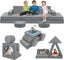 【K01】Grey 22Pcs Modular Kids Play Couch-Inspiring Child Creativity,Children Convertible Foam Sofa