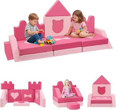 20Pcs Modular Kids Play Couch - Pink Kids Couch for Inspiring Child