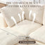 #A01 Beige L-Shaped Couch Modular Sectional Sofa, 3 Seat Comfy Cloud Couch Chaise, with Sponge Cushion