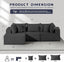#A02 (Black)104" Cloud Sectional Couch with L-Shape Chaise,4 Seat Couches for Living Room Bedroom