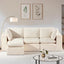 #A01 Beige L-Shaped Couch Modular Sectional Sofa, 3 Seat Comfy Cloud Couch Chaise, with Sponge Cushion