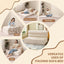 Beige Folding Sleeper Sofa Matress with Pilow Foldable,2 in 1 Pull Out Loveseat Sofa Portable Chair Bed