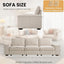 100" 3 Seats Modular Sofa with Seats Storage, Chenille Fabric Couch USB Charging