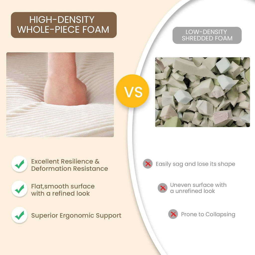 Beige Folding Sleeper Sofa Matress with Pilow Foldable,2 in 1 Pull Out Loveseat Sofa Portable Chair Bed