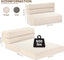 Beige Folding Sleeper Sofa Matress with Pilow Foldable,2 in 1 Pull Out Loveseat Sofa Portable Chair Bed