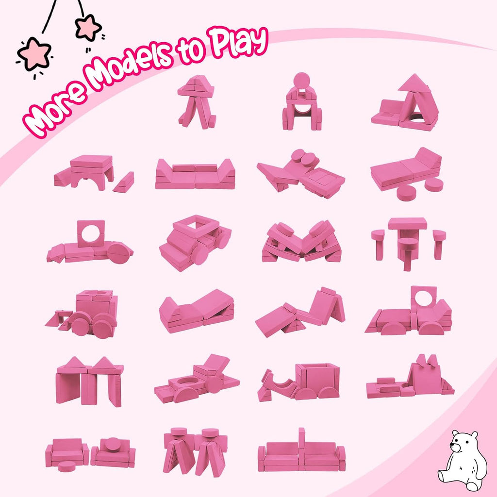 22Pcs Modular Convertible Kids Foam Play Couch for Bedroom Playroom Living Room