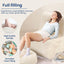 Beige Soft Bean Bag Couch for Adults with Ottoman,, High-Resilient Foam  Lazy Sofa
