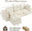 #A01 Beige L-Shaped Couch Modular Sectional Sofa, 3 Seat Comfy Cloud Couch Chaise, with Sponge Cushion