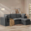 #A01 Grey L-Shaped Couch Modular Sectional Sofa,3 Seat Comfy Cloud Couch Chaise, with Sponge Cushion