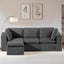 #A01 Grey L-Shaped Couch Modular Sectional Sofa,3 Seat Comfy Cloud Couch Chaise, with Sponge Cushion