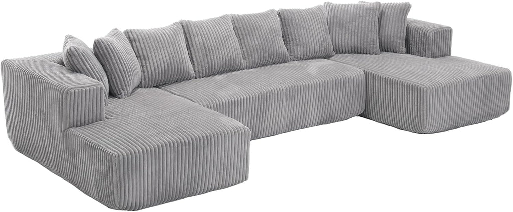 131" Modular Corduroy Sectional Couch, Luxury Couches for Living Room