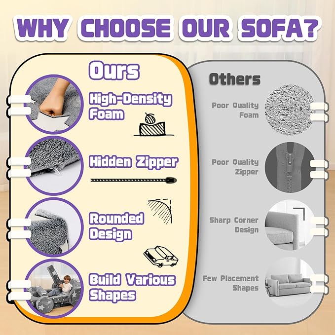 12-piece Luminous Sofa Large Modular Children's Game Sofa