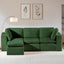 #A01 Green L-Shaped Couch Modular Sectional Sofa,3 Seat Comfy Cloud Couch Chaise, with Sponge Cushion