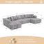 131" Modular Corduroy Sectional Couch, Luxury Couches for Living Room