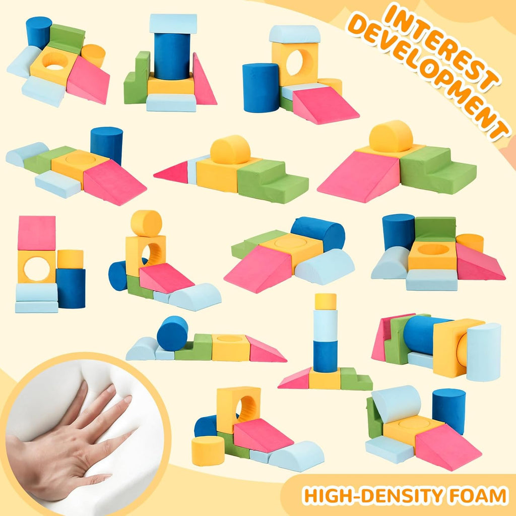 7-Piece Colorful Modular Foam Climbing Blocks for Toddlers 1-3