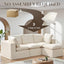 #A01 Beige L-Shaped Couch Modular Sectional Sofa, 3 Seat Comfy Cloud Couch Chaise, with Sponge Cushion