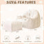 Beige Shell Lazy Sofa with Footstool,Comfortable Plush Adult Reading Chair