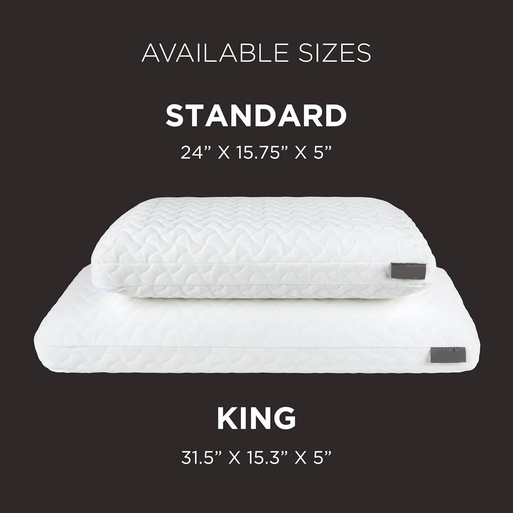 Cloud‑Feel Memory Foam Sleeping Pillow, Standard Size, White