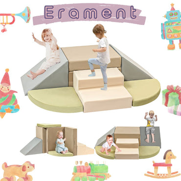 Erament's 6 Pieces Modular Kids Foam Climbing - Climbing Foam Shape Toy for Toddlers Soft Zone Climbing Blocks, Infant, Baby Waterproof and Easy to Clean