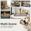 42 Inch Large Dog Bed, Chew‑Proof Orthopedic Egg‑Crate Foam with Washable Cover & Anti‑Slip Bottom, Grey