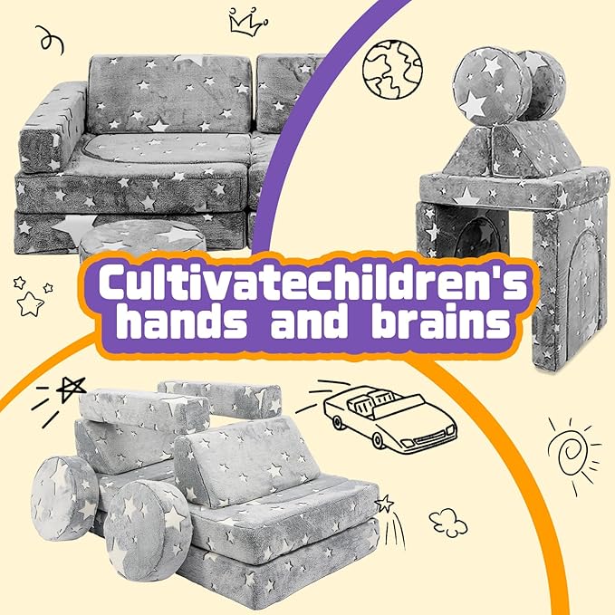 12-piece Luminous Sofa Large Modular Children's Game Sofa