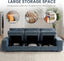 100" 3 Seats Modular Sofa with Seats Storage, Chenille Fabric Couch USB Charging