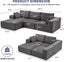 108” Modular Sectional Sofa,Cloud Sectional Couch Modern Modular L-Shape Sofa Couch