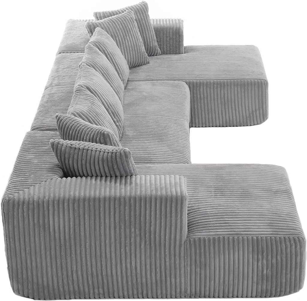 131" Modular Corduroy Sectional Couch, Luxury Couches for Living Room