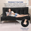 Black Futon Mattress Full Size, Extra Thick Sofa Bed Adults Foldable Mattress 8"