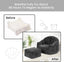 Grey Shell Lazy Sofa with Footstool,Comfortable Plush Adult Reading Chair