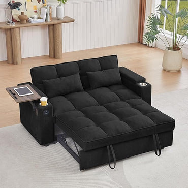 65'' 3-in-1 Folding Convertible Sofa Bed, Pullout Sofa