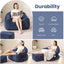 Blue Shell Lazy Sofa with Footstool,Comfortable Plush Adult Reading Chair