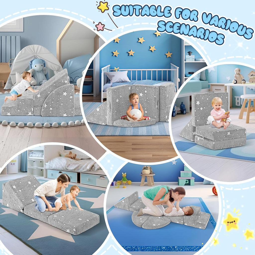 PJ-2,Soft Foam Climbing Blocks for Toddlers 1-3, Indoor Safe Play Set