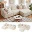 104" L-shaped Corduroy Cloud Sectional Sofa with Ottoman