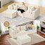 104" L-shaped Corduroy Cloud Sectional Sofa with Ottoman