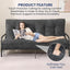 Grey Futon Mattress Full Size, Extra Thick Sofa Bed Adults Foldable Mattress 8"