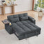 65'' 3-in-1 Folding Convertible Sofa Bed, Pullout Sofa