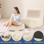 Beige Soft Bean Bag Couch for Adults with Ottoman,, High-Resilient Foam  Lazy Sofa
