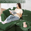 #A01 Green L-Shaped Couch Modular Sectional Sofa,3 Seat Comfy Cloud Couch Chaise, with Sponge Cushion