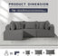 #A02 (Grey)104" Cloud Sectional Couch with L-Shape Chaise,4 Seat Couches for Living Room Bedroom