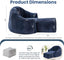 Blue Shell Lazy Sofa with Footstool,Comfortable Plush Adult Reading Chair