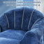 Blue Shell Lazy Sofa with Footstool,Comfortable Plush Adult Reading Chair