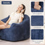 Blue Shell Lazy Sofa with Footstool,Comfortable Plush Adult Reading Chair