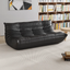 #S09 Armless Large Microfiber Leather 3-Seat Bean Bag Sofa